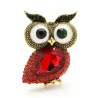 Hibou aux grands yeux - broche cristal