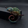 Chameleon brooch - with crystal decorations