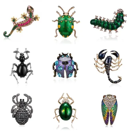 Enamel insect brooch for women - ladybug / scorpion / lizard