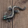 Vintage brooch for women - lizard - with crystal decorations
