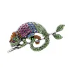 Rhinestone brooch for women - chameleon / lizard