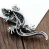 Vintage brooch for women - lizard - with crystal decorations