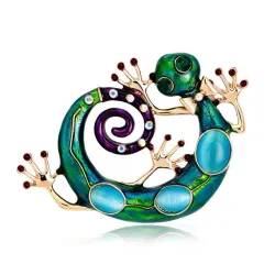 Enamel brooch for women - gecko / lizard