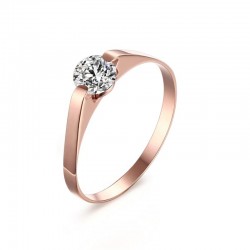 Rose gold ring - stainless steel - with cubic zirconiaRings