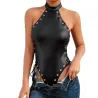 Sexy leather body - backless top - with side tie strapsBlouses & shirts