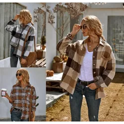 Vintage plaid shirt - with buttons - long sleeveBlouses & shirts