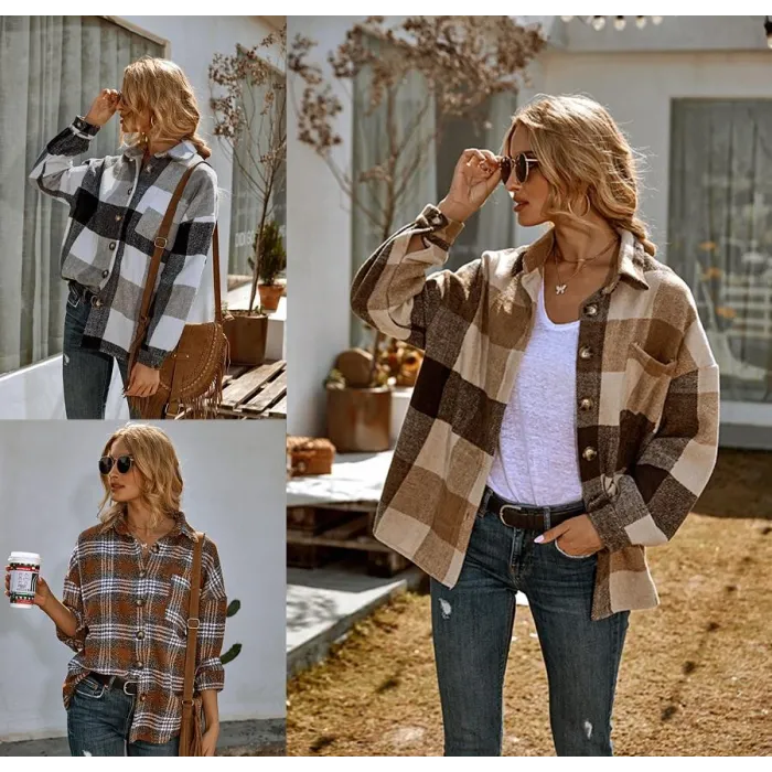 Vintage autumn plaid shirt - button up - long sleeve outfit
