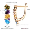 CZ stone stud earrings - with crystal decorations