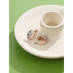 Infinity style earrings - with CZ diamond decorations