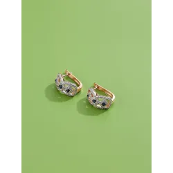 Infinity style earrings - with CZ diamond decorations