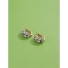 Infinity style earrings - with CZ diamond decorations