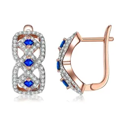 Infinity style earrings - with CZ diamond decorations