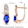 Rose gold plated earrings - with blue zirconiaEarrings