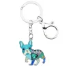 Enamel french bulldog - metal keychainKeyrings
