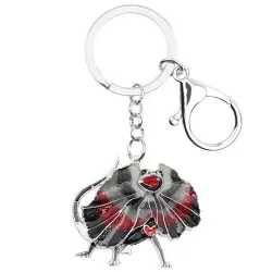 Enamel frilled lizard - metal keychainKeyrings