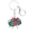Enamel frilled lizard - metal keychainKeyrings
