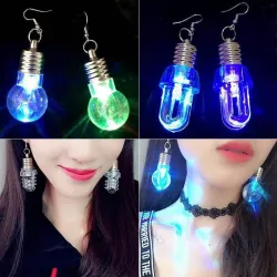 Light bulb shaped - stud earrings - LED