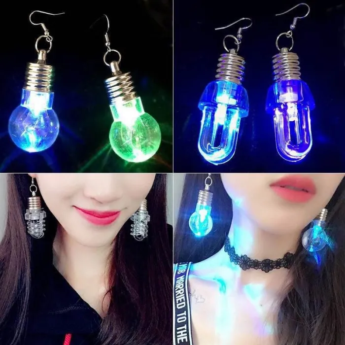Light bulb shaped - stud earrings - LED