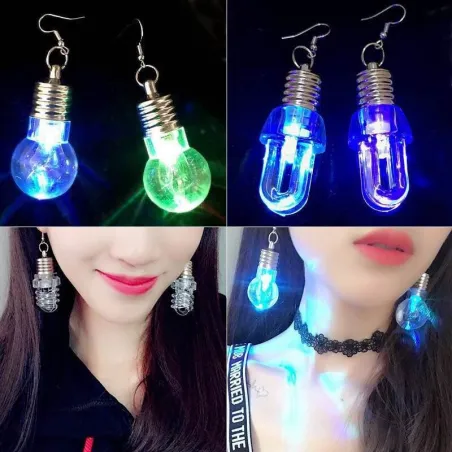Light bulb shaped - stud earrings - LED