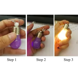 Light bulb shaped - stud earrings - LED