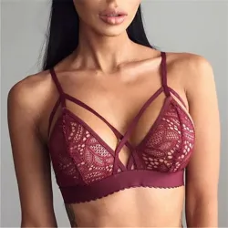 Sexy lace bra - with push up - cross front straps