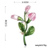 Exquisite pink tulip - crystal brooch
