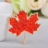 Red maple leaf - crystal broochBrooches