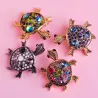 Crystal tortoise brooch - unisex