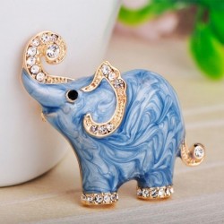 Blue elephant shaped brooch - with crystalsBrooches