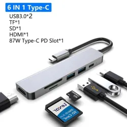 USB HUB-C HUB adapter - 6 in 1 USB-C to USB 3.0 HDMI - splitterHDMI switchers