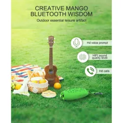 Mango shaped - wireless Bluetooth speakers - waterproof - with metal clip