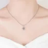Crystal four-leaf clover - 925 sterling silver necklace - 45cmNecklaces