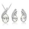 Austrian crystal feather / water drop - necklace / earring / bracelet - jewellery setNecklaces