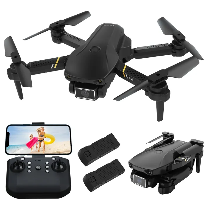 FLYHAL E69 - WIFI - FPV - 1080P HD Wide Angle Camera - Foldable - RC Drone Quadcopter - RTF