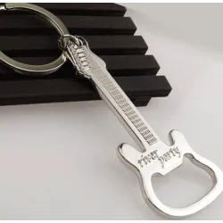 Décapsuleur en forme de guitare - porte-clés en métal
