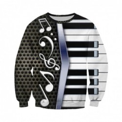 Trendy sweater / hoodie - with zipper - 3D piano art print