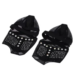 Ballet dance socks - open toe - with rhinestone decorations