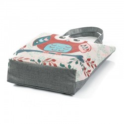 Classic handbag - single shoulder strap - print with flowers / owls