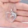 Heart shaped pendant with horse head - stainless steel necklaceNecklaces