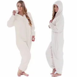 Winter Warm Pyjamas Women Onesies Fluffy Fleece Jumpsuits Sleepwear Overall Plus Size Hood Sets Pajamas Onesie For Women Adult