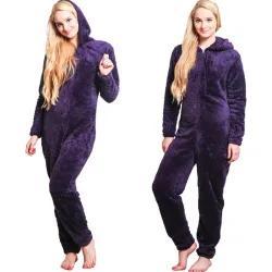 Winter Warm Pyjamas Women Onesies Fluffy Fleece Jumpsuits Sleepwear Overall Plus Size Hood Sets Pajamas Onesie For Women Adult