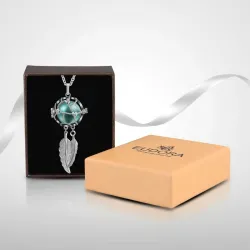 EUDORA 18mm feather necklace - 18MM chime ball chain for pregnant women - as gift