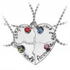 "Best Friends Forever and Ever" - heart shaped necklace with crystals - 4 piecesNecklaces