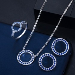 Love pendant - necklace and earrings set for women - classic cubic zirconia crystal