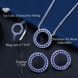 Classic round jewelry set - necklace / earrings / ring - with cubic zirconiaNecklaces