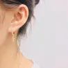 Crystal gold hoop earrings for women - with cross -  high quality - gift