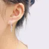 Crystal gold hoop earrings for women - with cross -  high quality - gift