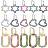 ZHUKOU hoop earring for women - 1 piece - brass cubic crystal design