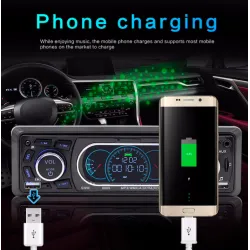 Autoradio Bluetooth Din 1 - AUX/TF/USB FM/MP3 - 60Wx4 - appel mains libres