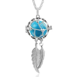 EUDORA 18mm feather necklace - 18MM chime ball chain for pregnant women - as gift